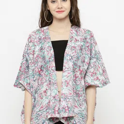 Sera Multicoloured Printed Open Front Shrug-48