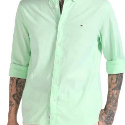 Tommy Hilfiger Seagrass Mint Cotton Regular Fit Shirt-picture-45