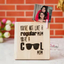 eCraftIndia Brown Wood You're Not Like A Regular Mom, You're A Cool Mom Tabletop Showpiece-image-20