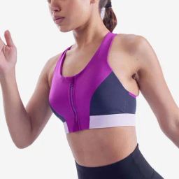 DOMYOS By Decathlon Purple & Grey Print Sports Bra-picture-6