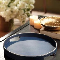 Pure Home and Living Blue Mdf Round Large Tray-image-61