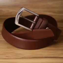 Peter England Brown Leather Waist Belt for Men-image-1