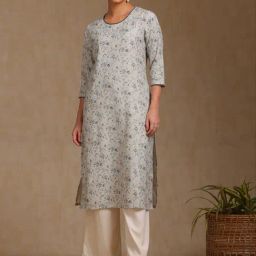 Soch Off White Linen Regular Fit Printed Kurtas-10