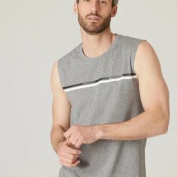 Domyos by Decathlon Grey Blue Slim Fit Tank Tee-image-15