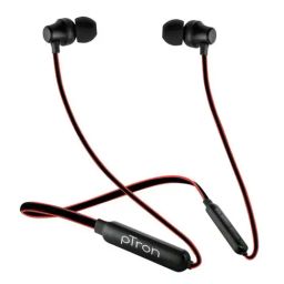 PTron Tangent Lite Bluetooth 5.0 Wireless in Ear Neckband with Mic (Black & Red)-46