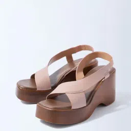 LUNA BLU by Westside Mauve Wedge Heel Sandals-picture-17
