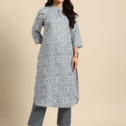 Anouk Women Ethnic Motifs Printed Regular Pure Cotton Kurta with Trousers-image-68