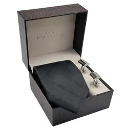 The Tie Hub Men Black Woven Design Broad Tie-image-96