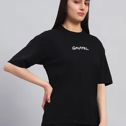 GRIFFEL Women Printed Drop-Shoulder Sleeves Ultralite T-shirt-image-58