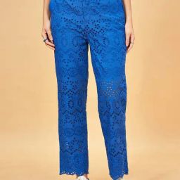 Honey by Pantaloons Blue Self Pattern Pants-image-79
