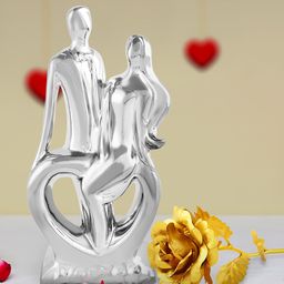 Archies Multicoloured Combo of Love Figurine & Rose-image-95
