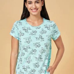 Dreamz by Pantaloons Aqua Blue Cotton Printed T-Shirt-picture-18