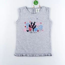 ZACH &KIKI Girls Grey Cotton Printed T- Shirt-image-25