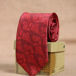 Tossido Men Red Printed Broad Tie-picture-1