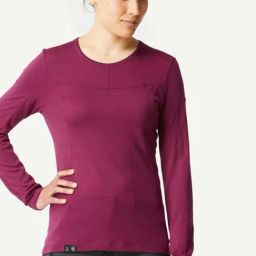 FORCLAZ By Decathlon Burgundy Plain Sports T-Shirt-image-76