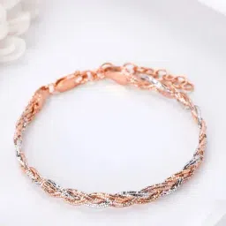 Harmony Weave Dual Tone Plated 925 Sterling Silver Weave Bracelet-image-34
