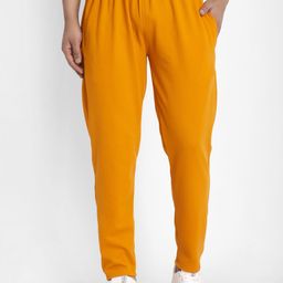 JAINISH Men Mustard Yellow Solid Slim-Fit Track Pants-image-97