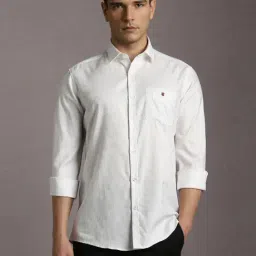 Louis Philippe White Cotton Slim Fit Shirt-picture-48