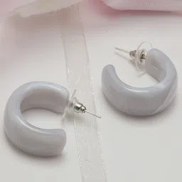 Maansh Contemporary Half Hoop Earrings-27