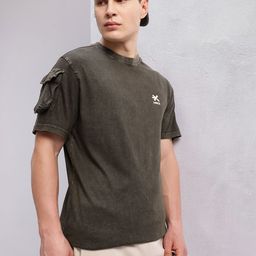 HRX by Hrithik Roshan Pure Cotton Pocket Lifestyle T-shirt-image-96