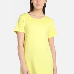 PROTEENS Women Yellow Solid Round Neck T-shirt-picture-44