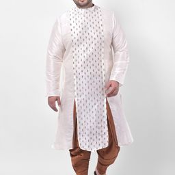 DEYANN PLUS Men Off-White Printed Kurta with Pyjamas-picture-13