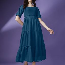 Raiyani Fashion Bell Sleeve Applique Georgette Fit & Flare Maxi Dress-picture-40