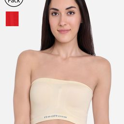 Red Rose Women Pack of 2 Solid Bandeu Bras-11