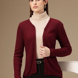 Chemistry V-Neck Ribbed Cardigan-image-34