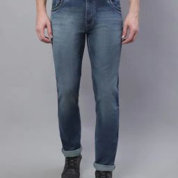 Cantabil Blue Cotton Regular Fit Jeans-image-72