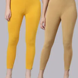 TWIN BIRDS Women Pack Of 2 High Ankle Leggings-image-3