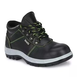 Kavacha Steel Toe Safety Shoes Leather High Ankle Air Mix Rubber Sole Size UK 11 Black, KV-S131-11-4