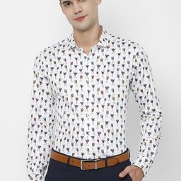 SIMON CARTER LONDON Men White Slim Fit Printed Formal Shirt-image-33