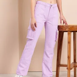 Mast & Harbour Women Straight Fit Cargo Jeans-image-40