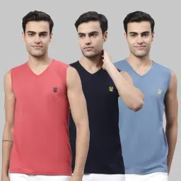 Vimal Jonney Multicolor Regular Fit Sleeveless Lounge T-Shirt - Pack of 3-picture-9