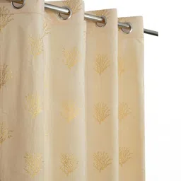 Myntra Elegant Homes Set Of 2 Cream Velvet Window Curtains-picture-3