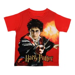 Harry Potter Boys Red Printed Round Neck T-shirt-image-54