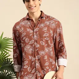 Mast & Harbour Relaxed Fit Floral Printed Opaque Casual Shirt-picture-16