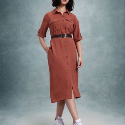 The Roadster Life Co. Shirt Midi Dress with Belt-picture-45