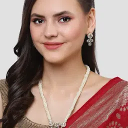 Karatcart White Necklace & Earring Set for Women-image-50