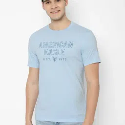 American Eagle Outfitters Light Blue Cotton Regular Fit Printed T-Shirt-picture-44