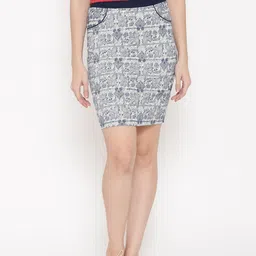 Westwood Women Blue & White Printed Skirt-47