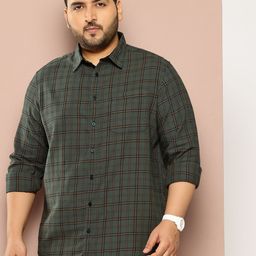 Sztori Plus Size Tartan Checked Casual Shirt-image-29