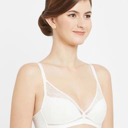 Wacoal White Lightly Padded Floral Bralette Rapid Dry Lace Bra-picture-25