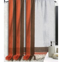 Athom Living 100% Premium Cotton Bath Towel Waffle Border Pack Of 3 - Multicolour-image-82