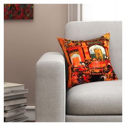 Sej By Nisha Gupta Mughal Premium 16 By 16 Cushion Cover- Yellow-image-98