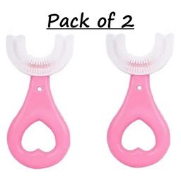 Tiny Tycoonz Soft Sillicone U Shaped Toothbrush Pack of 2 - Pink-81