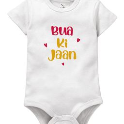 Zeezeezoo Half Sleeves Bua Ki Jaan Printed Onesie - White-image-7