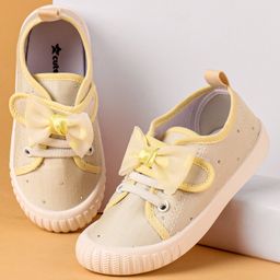 Cute Walk by Babyhug Casual Lace Up Shoes With Bow Applique - Yellow-picture-7