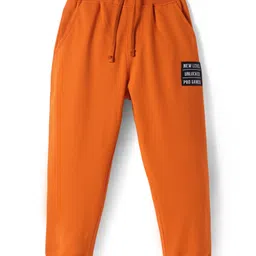 Pine Kids Knit Full Length Lounge Pant With Text Patch - Dark Orange-picture-17
